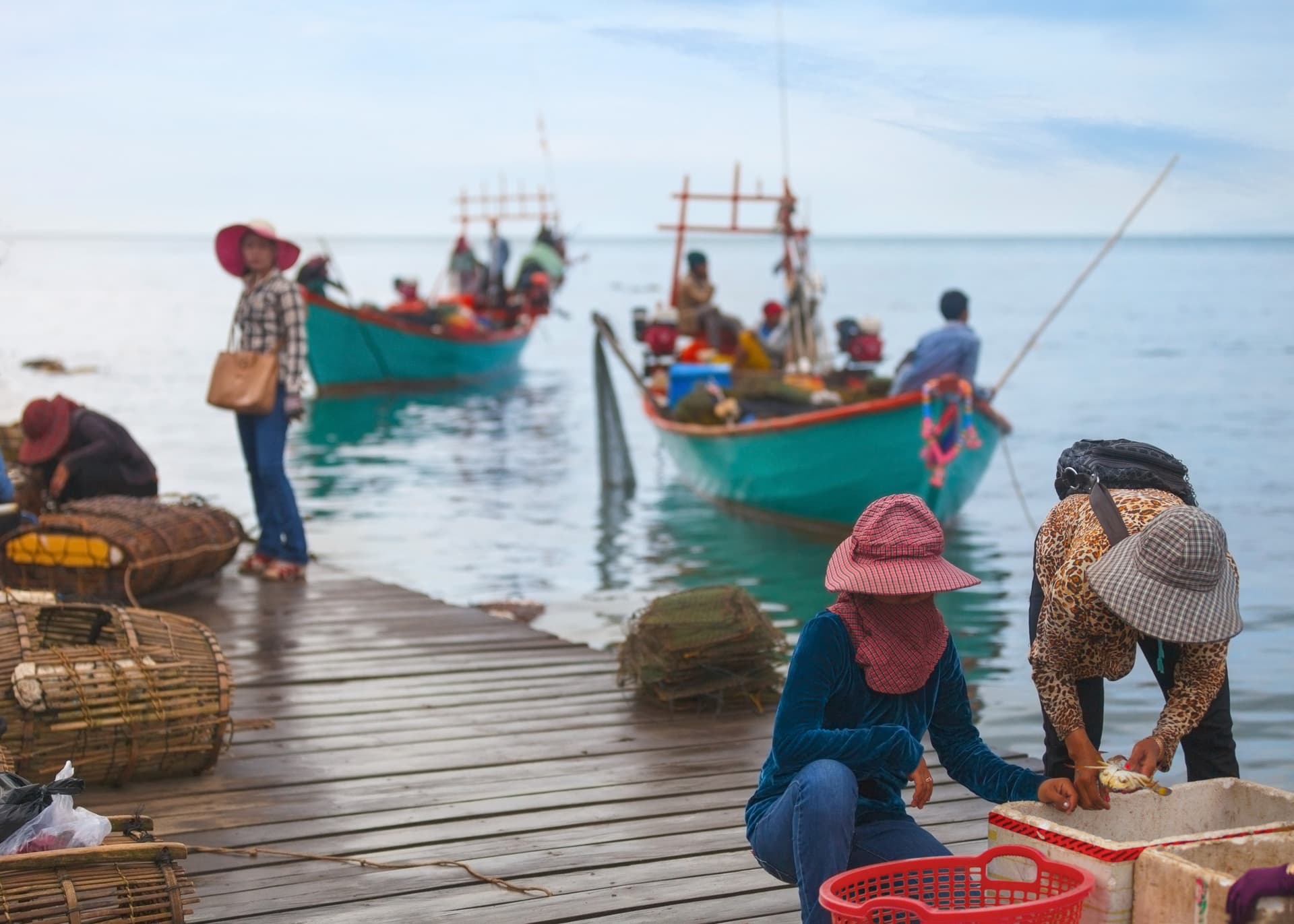 O mercado de caranguejos de Kep